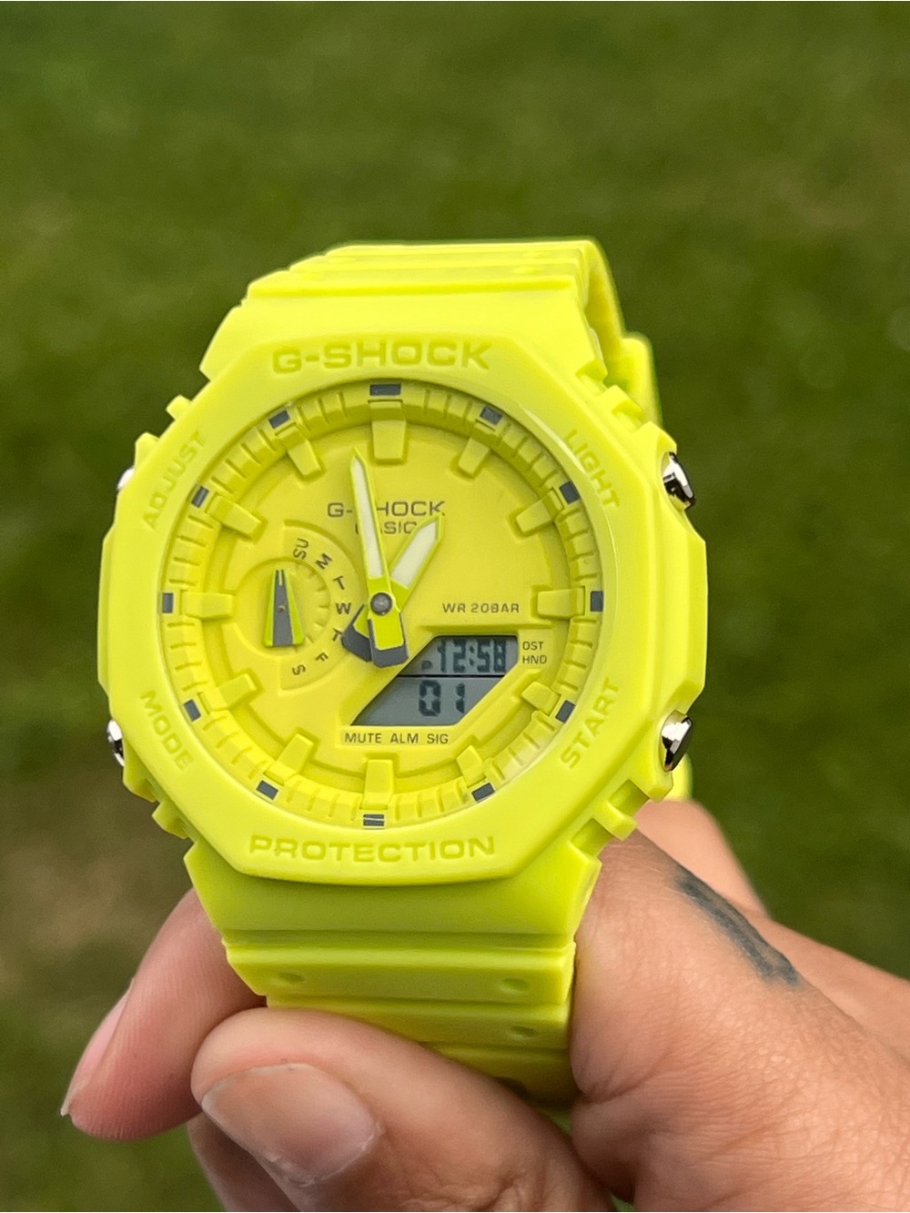 G-Shock Neon Yellow Resin Analog-Digital Sport Watch